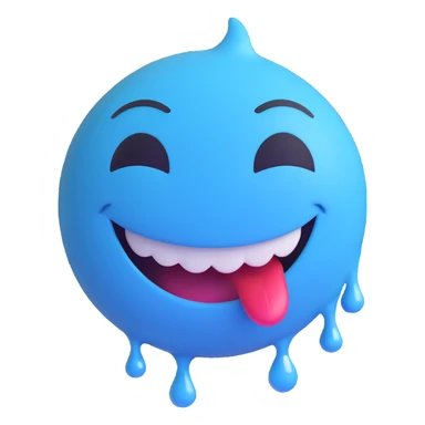 blue smiley face with tears of joy, laughing, Microsoft Fluent style sticker