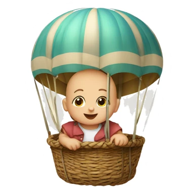 Baby in hot air balloon sticker