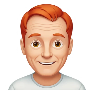 senior athletic white man, receding red hair, cheerful and friendly face sticker