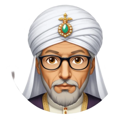Jeff Goldblum no glasses as a regal portrait dressed as suleiman-the-magnificent,-depicted-as-a-regal-ottoman-sultan-adorned-with-a-large,-white,-round,-tall-turban-and-a-majestic-grey-beard,-his-commanding-gaze-bathed-in-warm,-historic-lighting-that-exudes-time with a large beard **no glasses** sticker