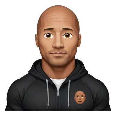 dwayne johnson with black hoodie sticker