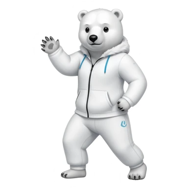 A polar bear wearing lululemon  sticker