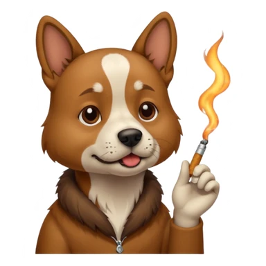 Dog with a cigarette  sticker