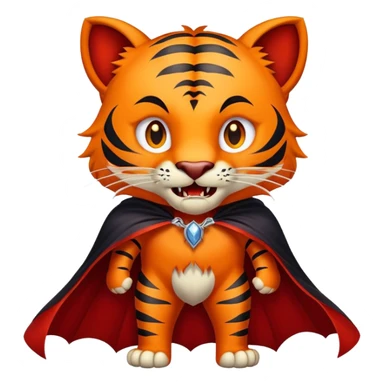 Vampire tiger count dracula with cape and fangs sticker