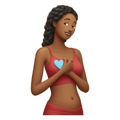 woman shaping a heart on her belly sticker