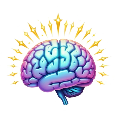 magic brain with sparkles sticker