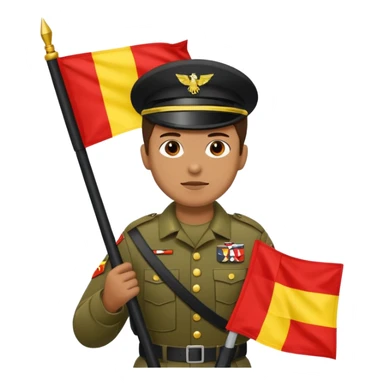 souldier caryying white,black,red,yellow flag sticker