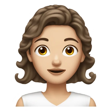 Brunette hair white girl applying cream on face sticker