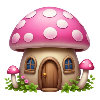 Pink girly Galaxy mushroom house covered in vines sticker