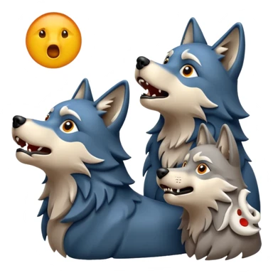 Wolf pack howling in different directions  sticker