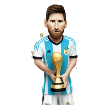 Lionel Messi with world cup trophy  sticker