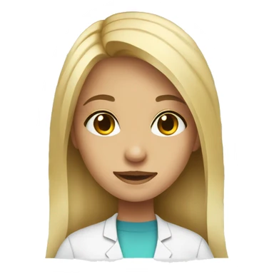 girl with long blonde hair working in pharmacy sticker