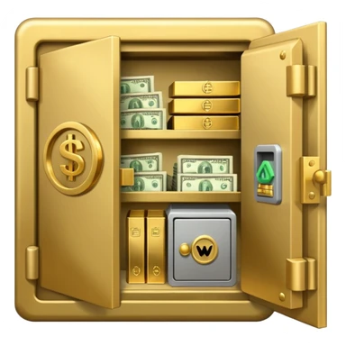 open filled cash money wifi vault sticker