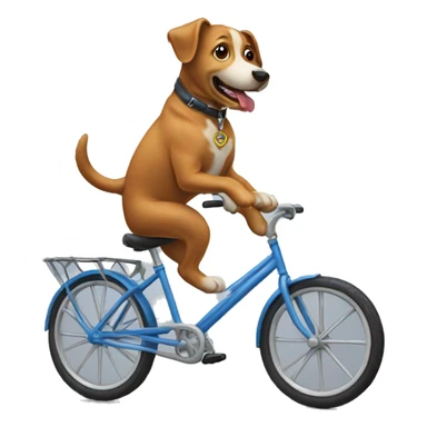 Dog riding a bike sticker
