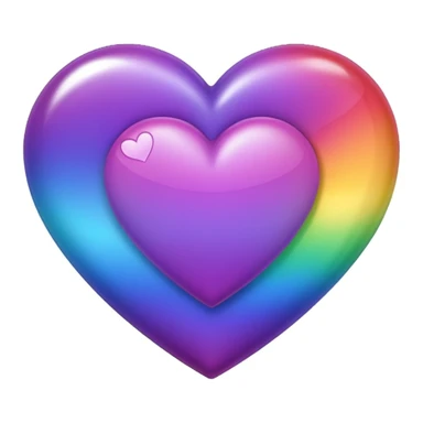 purple heart with a rainbow gradient sticker