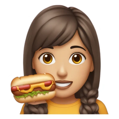 Girl eat e Hot dog sticker