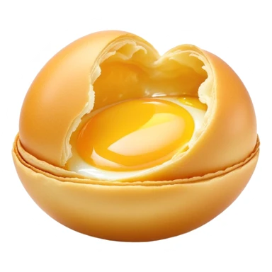 3D rendered authentic Hong Kong egg puffs (港式鸡蛋仔) being pulled apart showing stretchy interior, golden color, hyper-realistic egg-shaped bubbles, glossy surface, detailed texture sticker