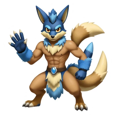 Lucario-Lombax-Zeraora-hybrid (Full body) sticker