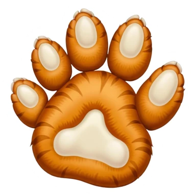Furry Cat paw with six toes sticker