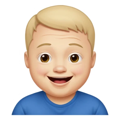 A man with Downs syndrom and CP making a funny face sticker