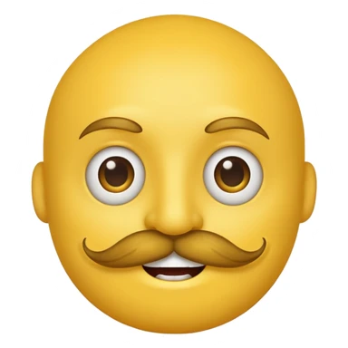 Mustache on a normal  yellow smiley with no dimple and more masculine expression  sticker