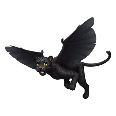 winged black leopard flying sticker
