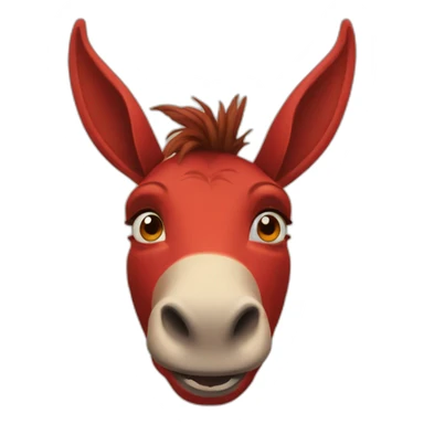 Red donkey from shrek with face tattoo sticker