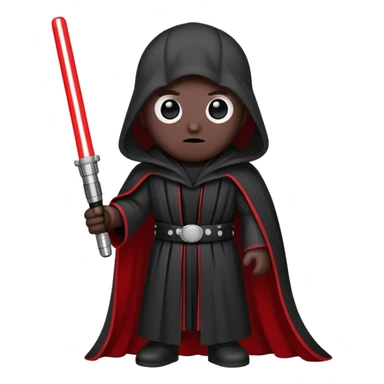 Oreo cookie with dark Sith lord robe and red lightsaber sticker