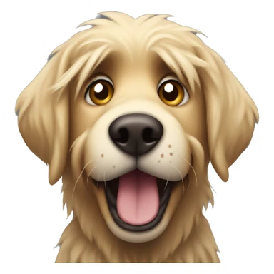shaggy scared dog similar to labrador with sticking out hair sticker