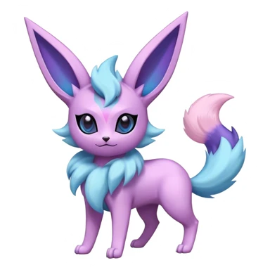 Futuristic Fluffy Glaceon-Espeon-Sylveon-Umbreon-hybrid, full bod sticker