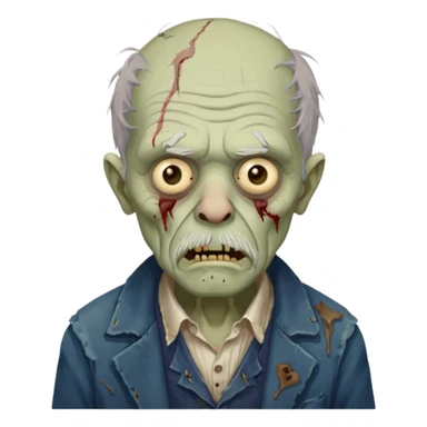 parisian zombie old man sticker