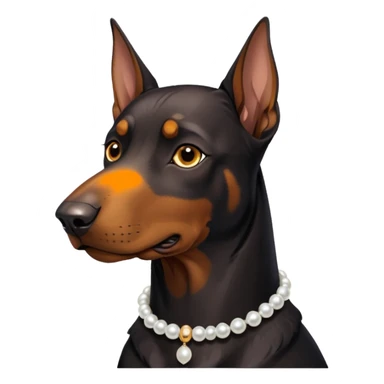 Friendly Doberman with pearl collar  sticker