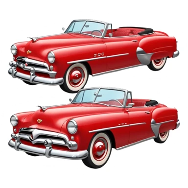 classic red convertible 1950s sticker