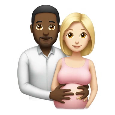 Pregnant white woman with black husband  sticker