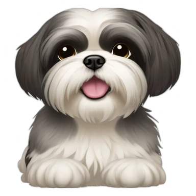 shih tzu with dark short hair sticker