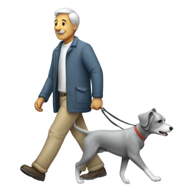 Man walking a grey dog sticker