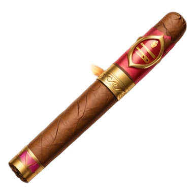Emoji-style cigar icon, dark brown wrapper, subtle smoke, minimalistic, clean silhouette, metal details, no gold details sticker