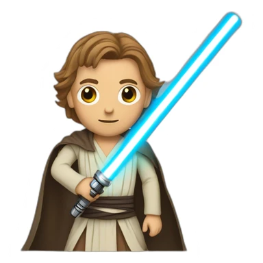 A jedi with a lightsaber sticker