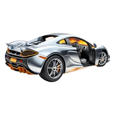 sorayama mclaren car crash fire and smoke explodsion  sticker