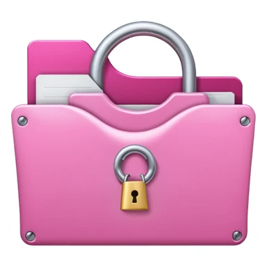 mix light pink dark pink and white girly lock with a folder behind it sticker