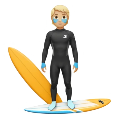blonde haired white surfer with surfboard  sticker