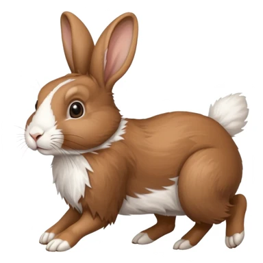 High resolution of a running farm rabbit sticker