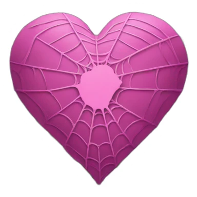 pink heart in a black spiderweb  sticker