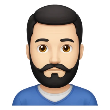 Hombre blanco con barba negra sticker