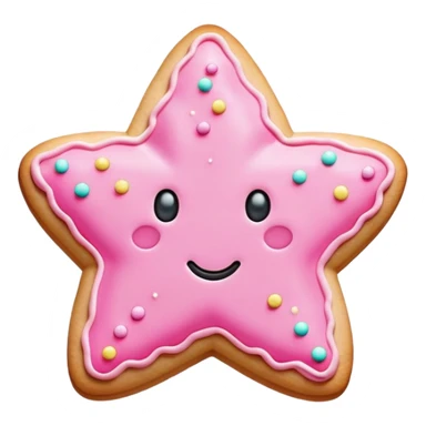 Pink star Christmas cookie sticker