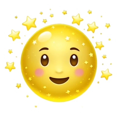  3 Yellow Sparkle 3d sticker