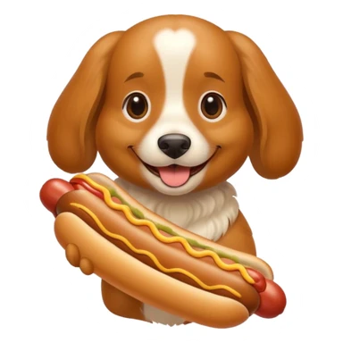 dog with a hot dog sticker