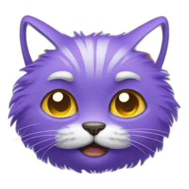 crying fluffy purple cat sticker