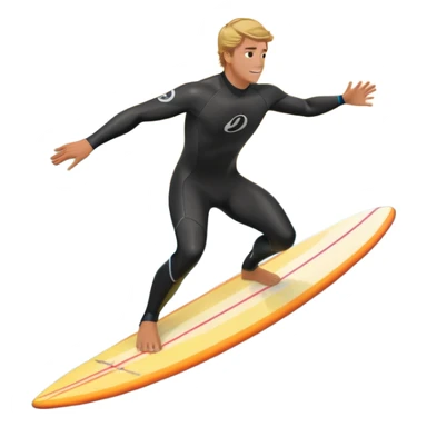 A surfer riding a large wave, skillfully balancing on their board as the ocean crashes around them. The scene captures the energy and excitement of surfing, with the sun setting in the background and the water sparkling under the light. sticker