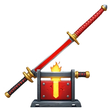 A samurai sword hot anvil sticker